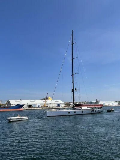 a sailboat in the water aboard SHARLOU Yacht for Sale