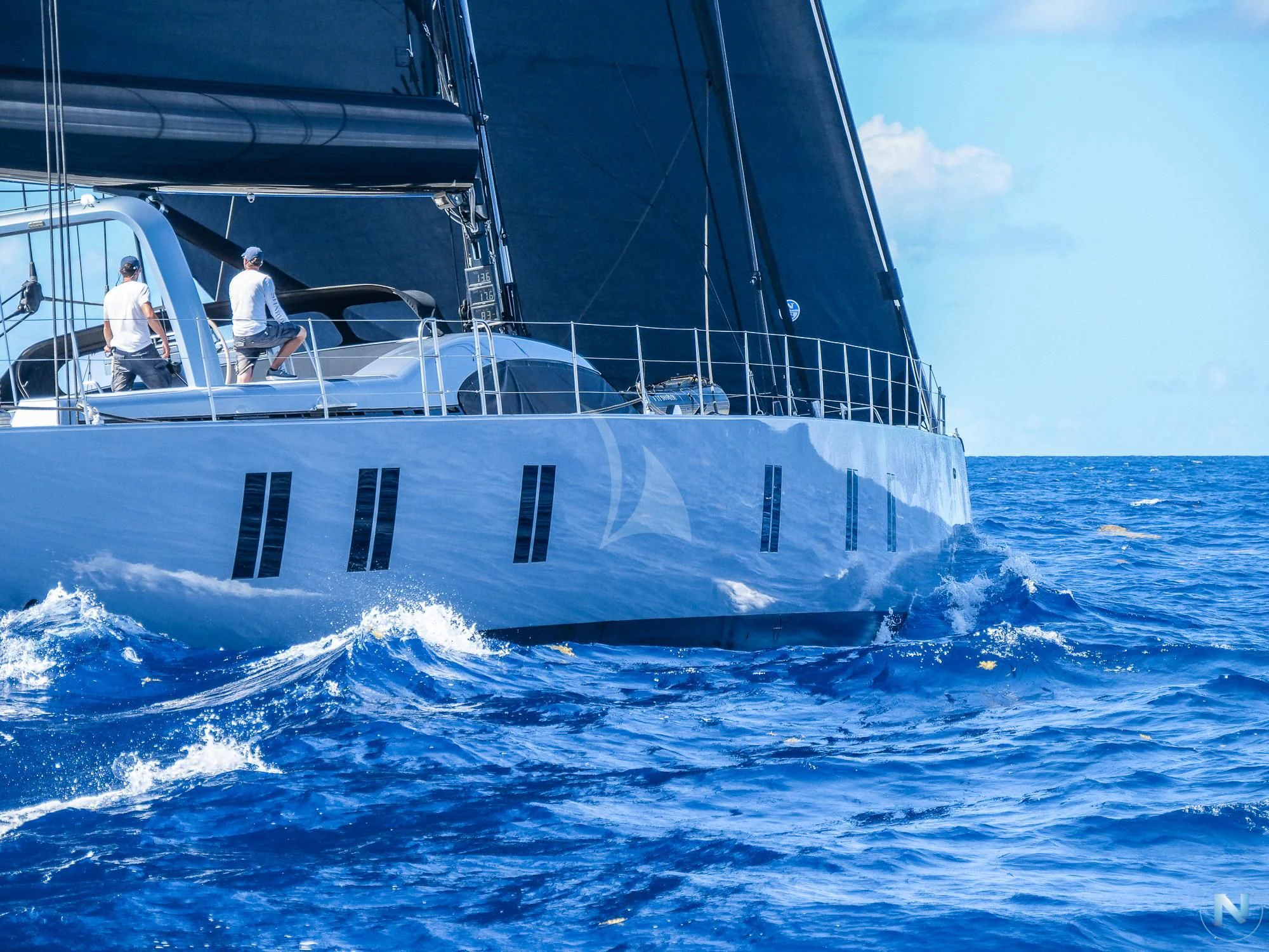 a boat with people on it aboard SHARLOU Yacht for Sale
