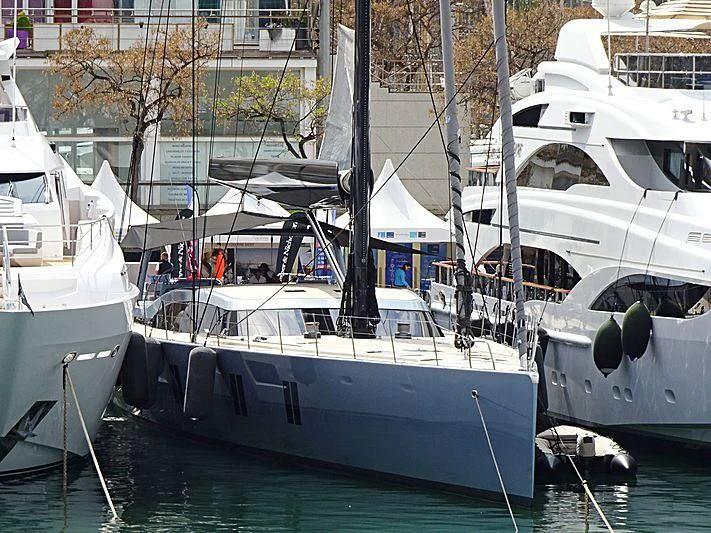 several boats docked in a harbor aboard SHARLOU Yacht for Sale
