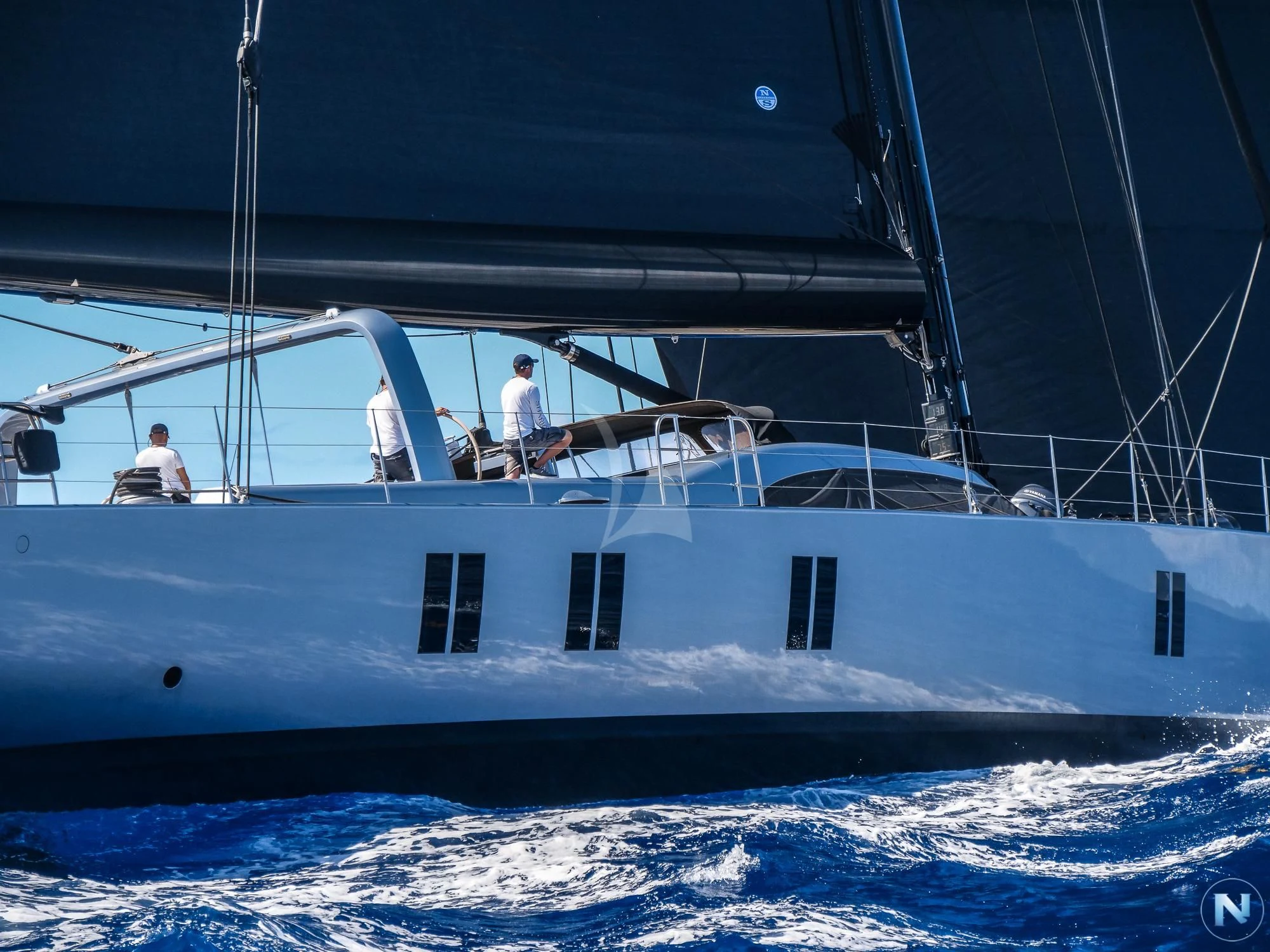 a boat on the water aboard SHARLOU Yacht for Sale