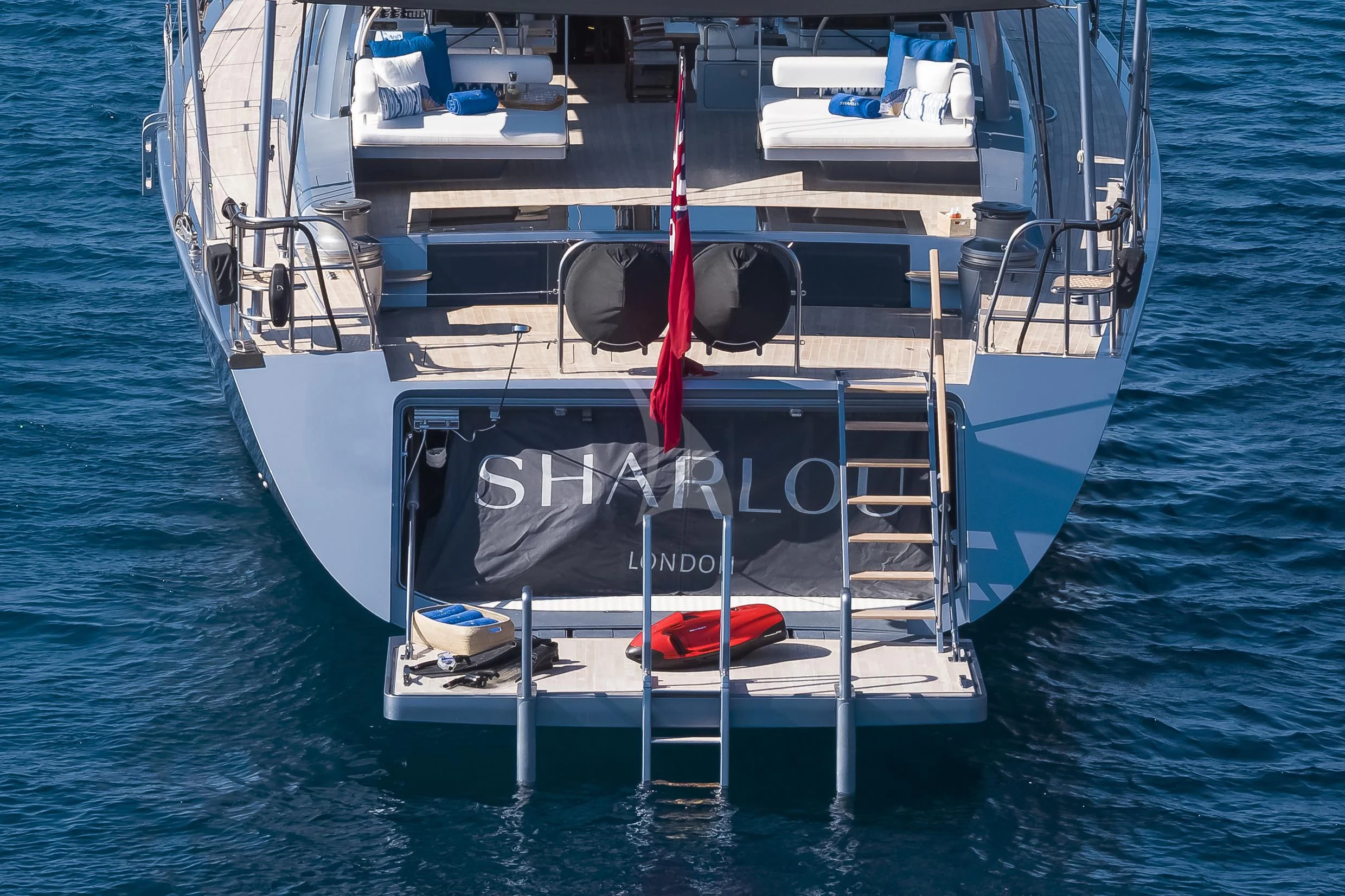 a boat on the water aboard SHARLOU Yacht for Sale