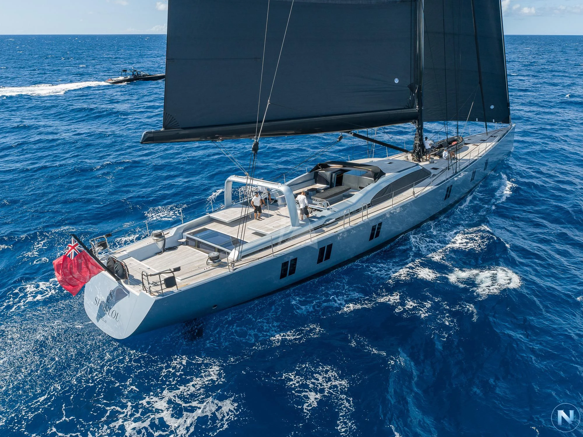 a boat in the water aboard SHARLOU Yacht for Sale