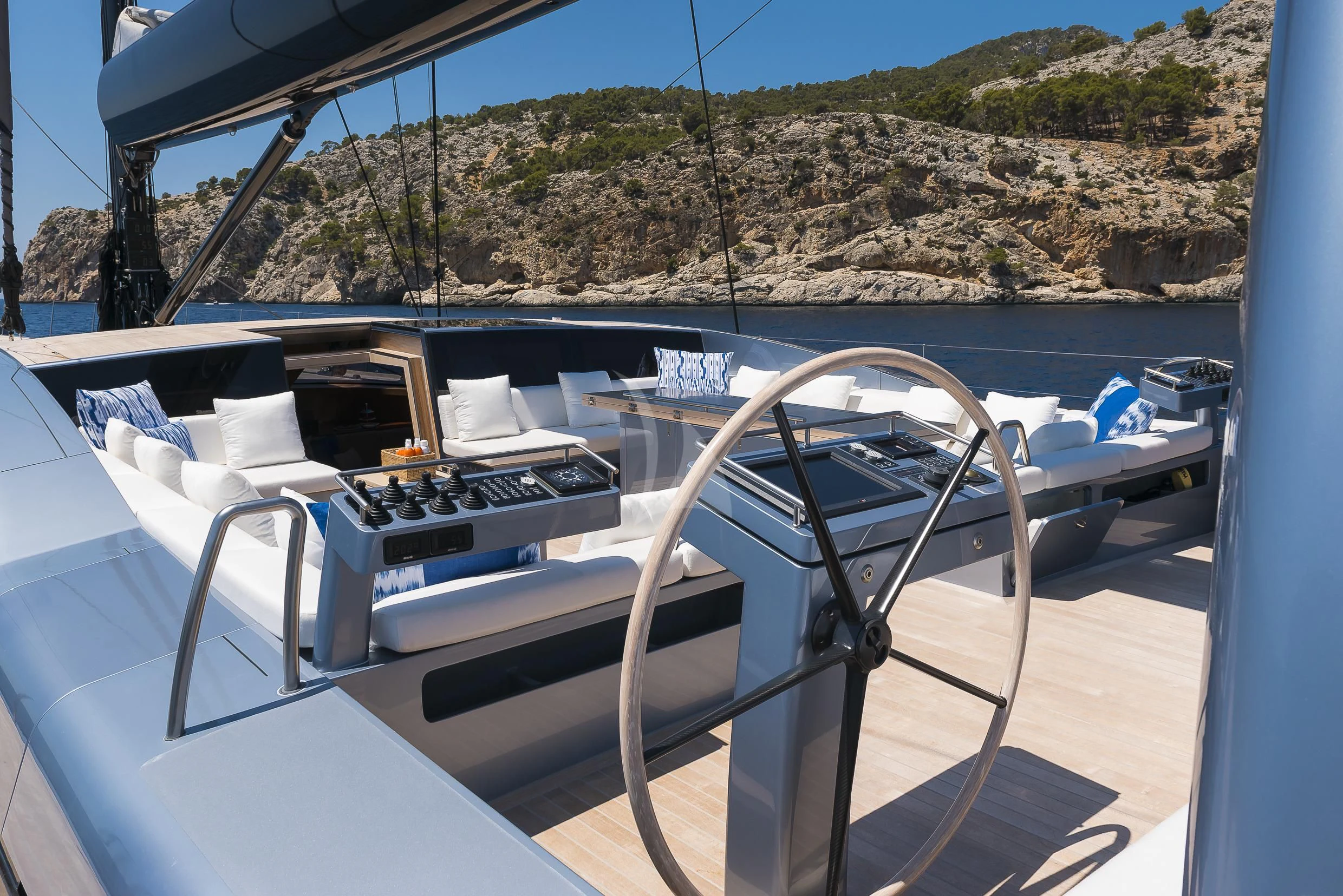a boat on the water aboard SHARLOU Yacht for Sale