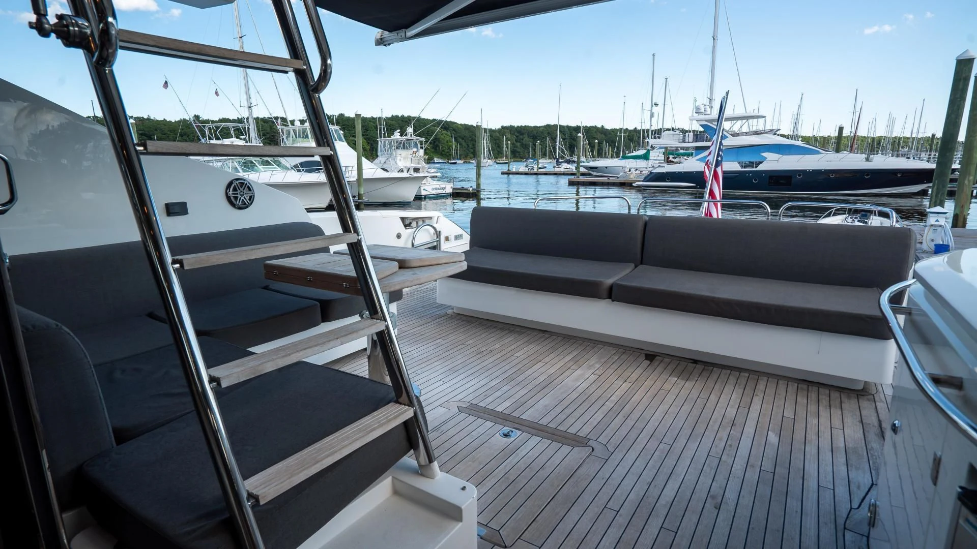 a boat on a dock aboard JIMBO Yacht for Sale