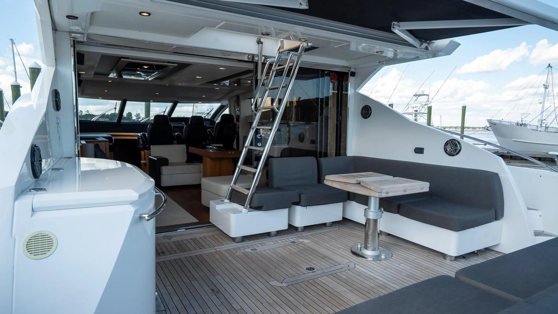 a boat with a ladder aboard JIMBO Yacht for Sale