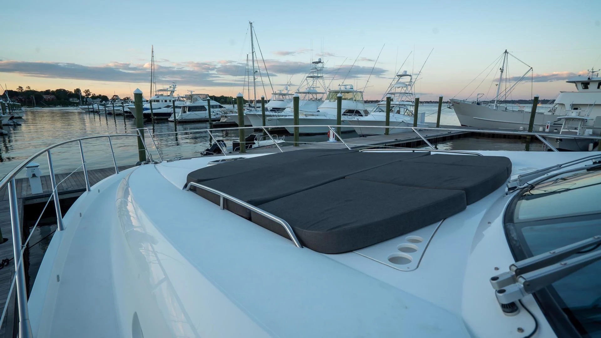 a boat in a harbor aboard JIMBO Yacht for Sale