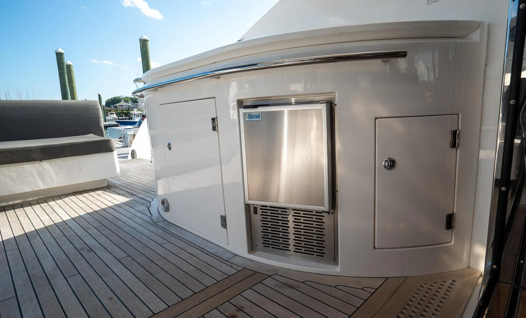 a large metal box on a deck aboard JIMBO Yacht for Sale