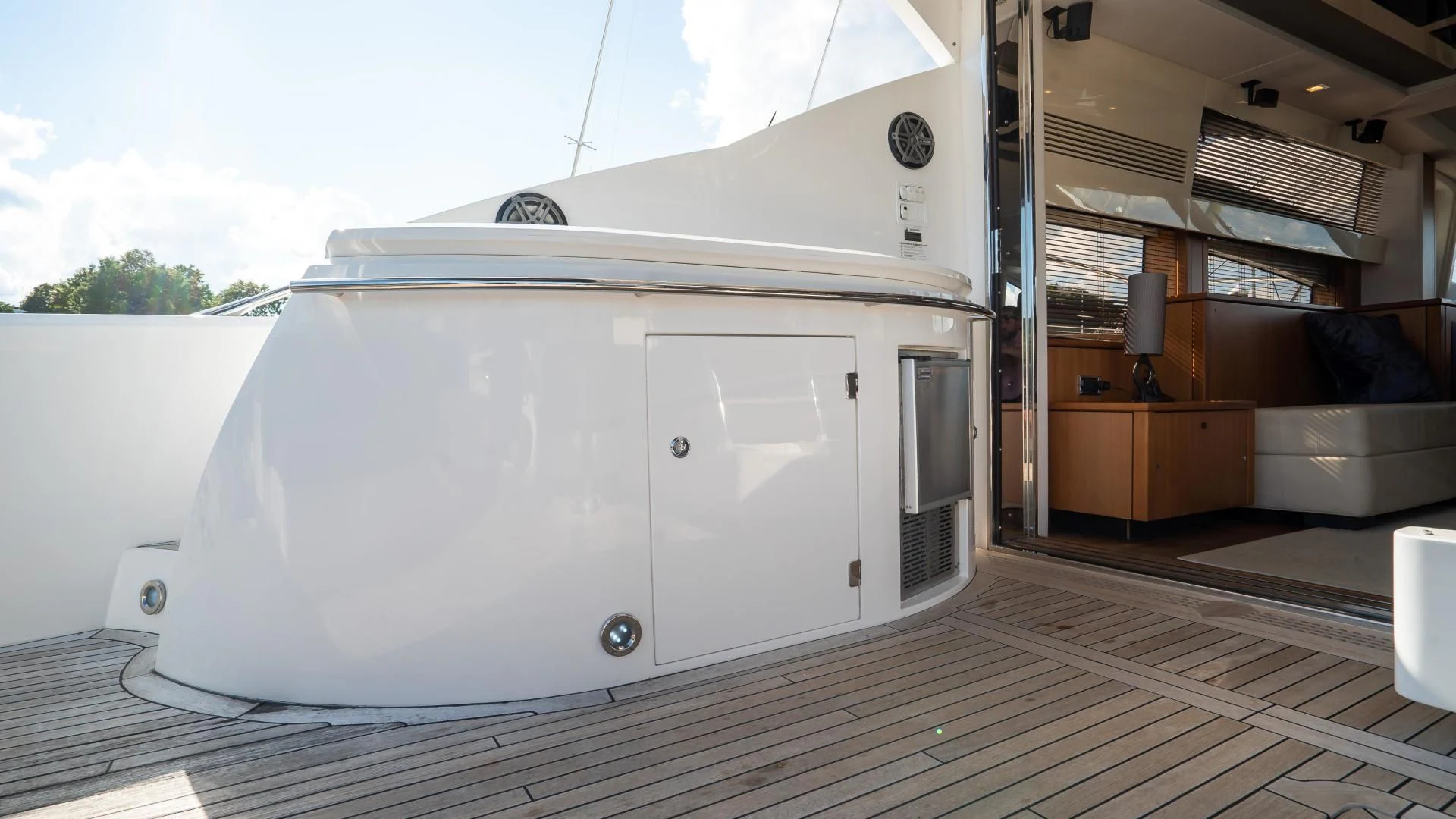 a large white rectangular object aboard JIMBO Yacht for Sale