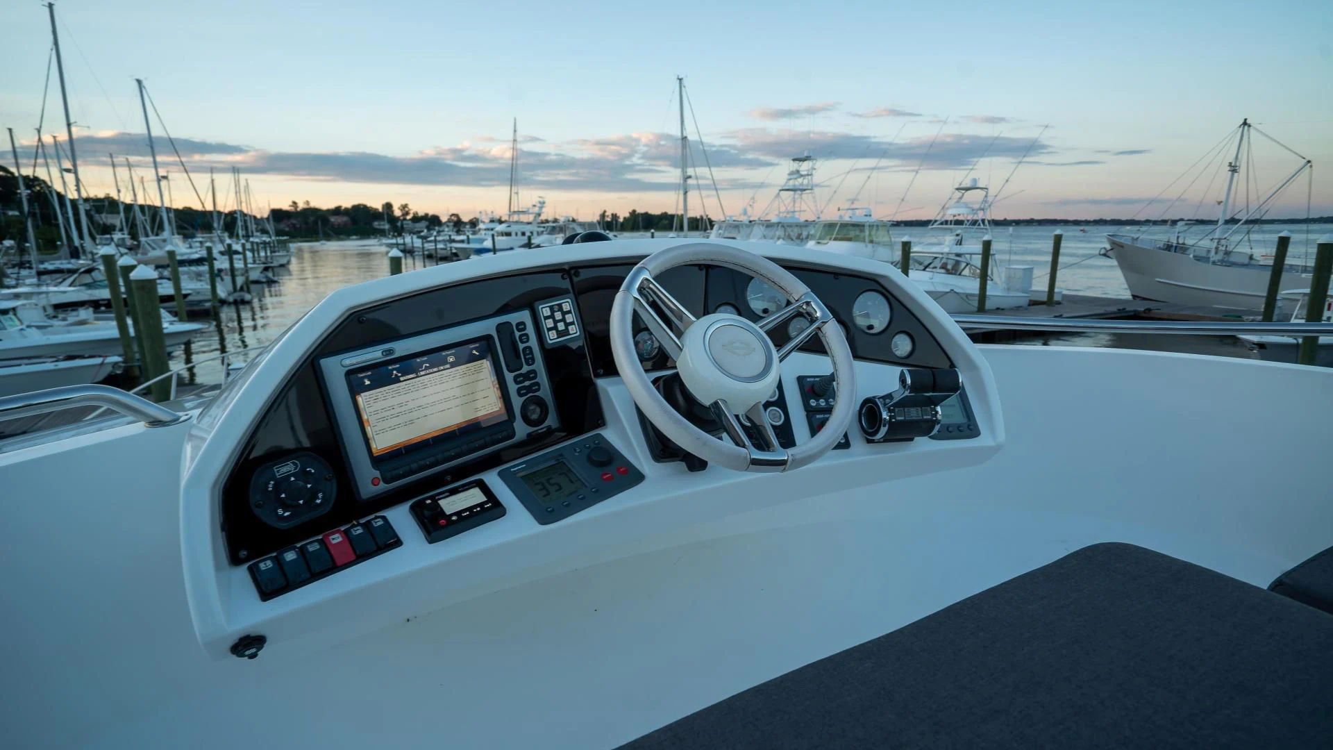 the cockpit of a plane aboard JIMBO Yacht for Sale