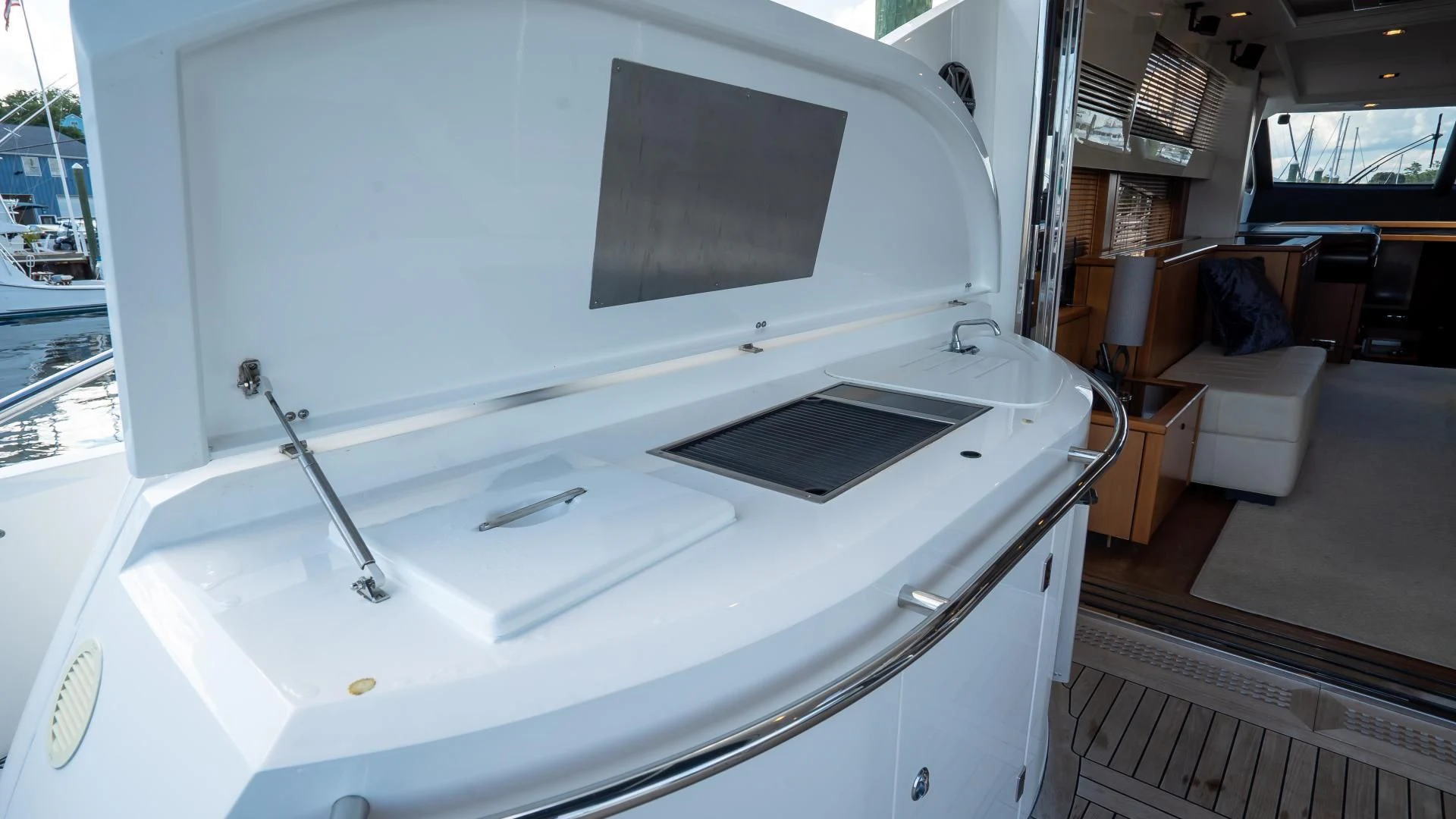 a white machine with a screen aboard JIMBO Yacht for Sale