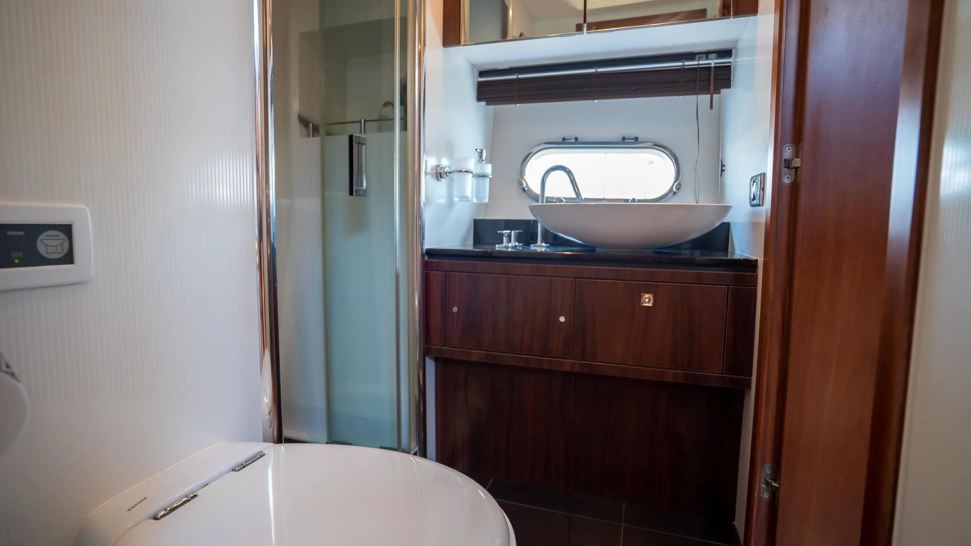 a bathroom with a sink and a toilet aboard JIMBO Yacht for Sale