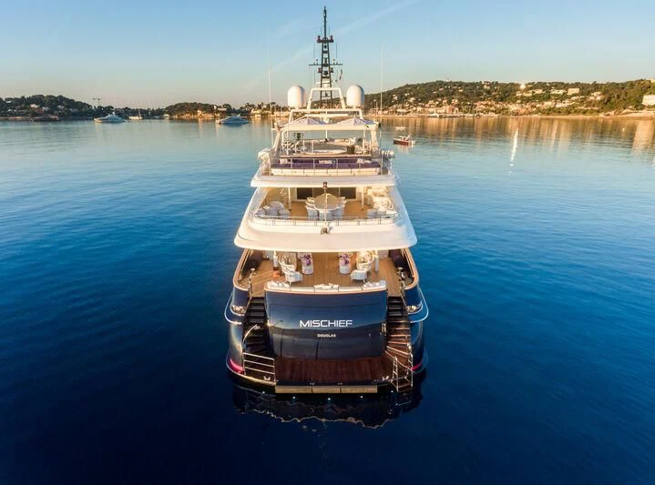 a boat on the water aboard MISCHIEF Yacht for Sale