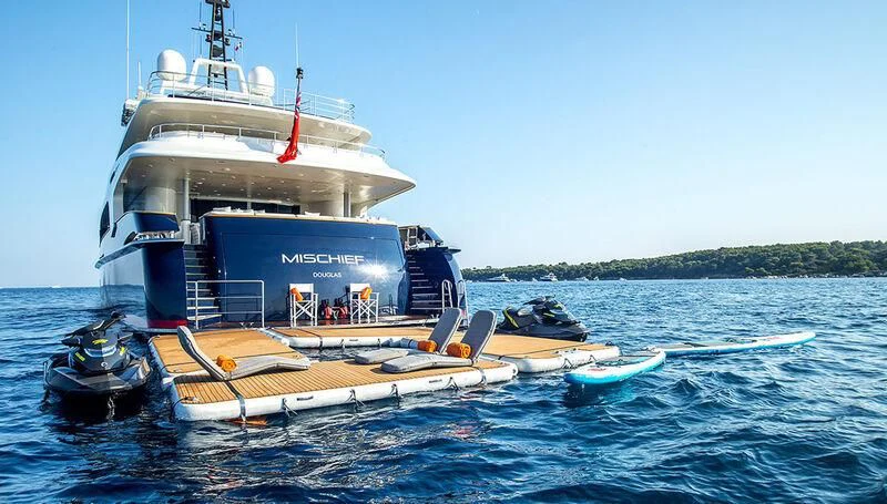 a boat on the water aboard MISCHIEF Yacht for Sale