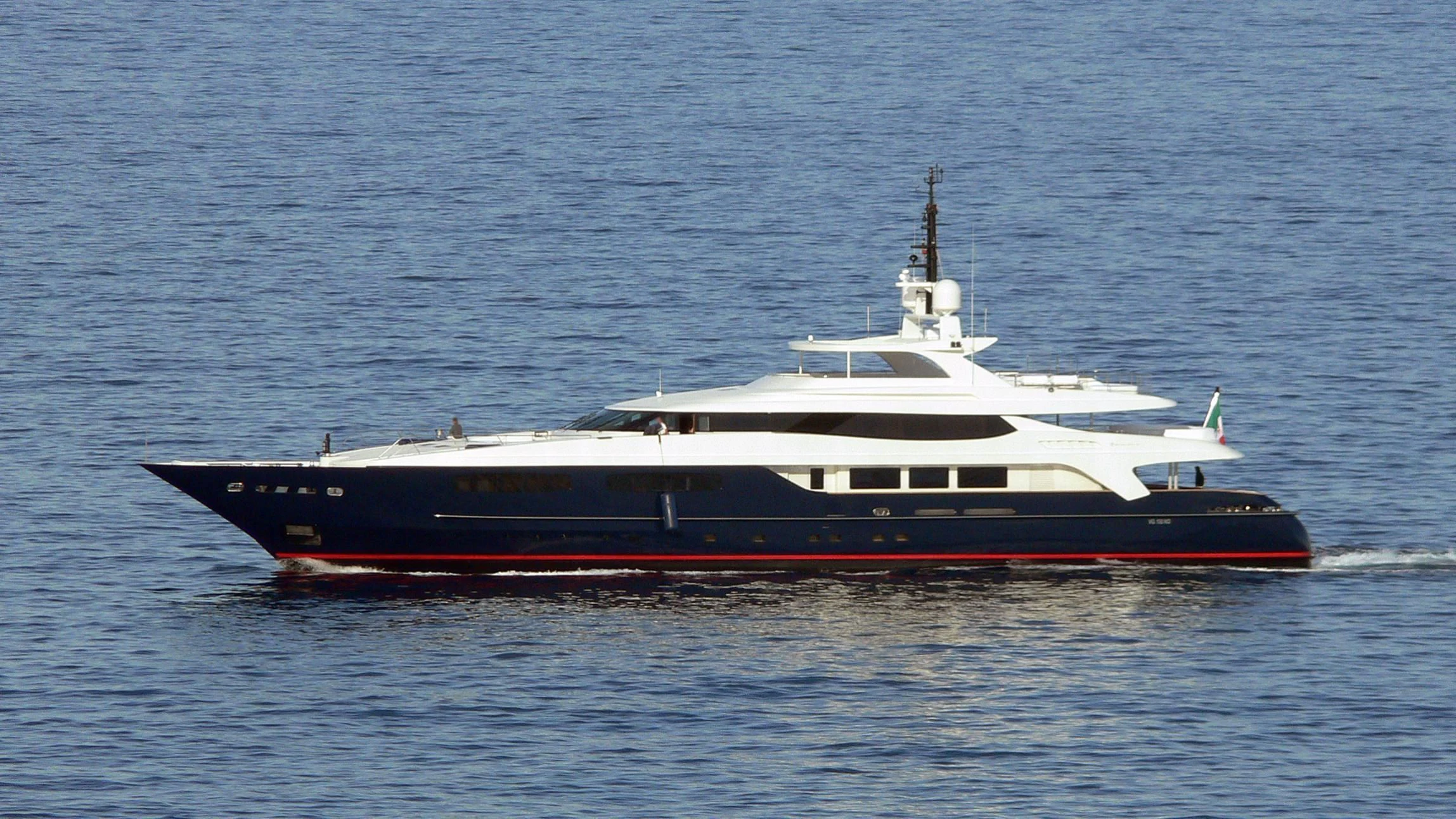 a large boat in the water aboard MISCHIEF Yacht for Sale