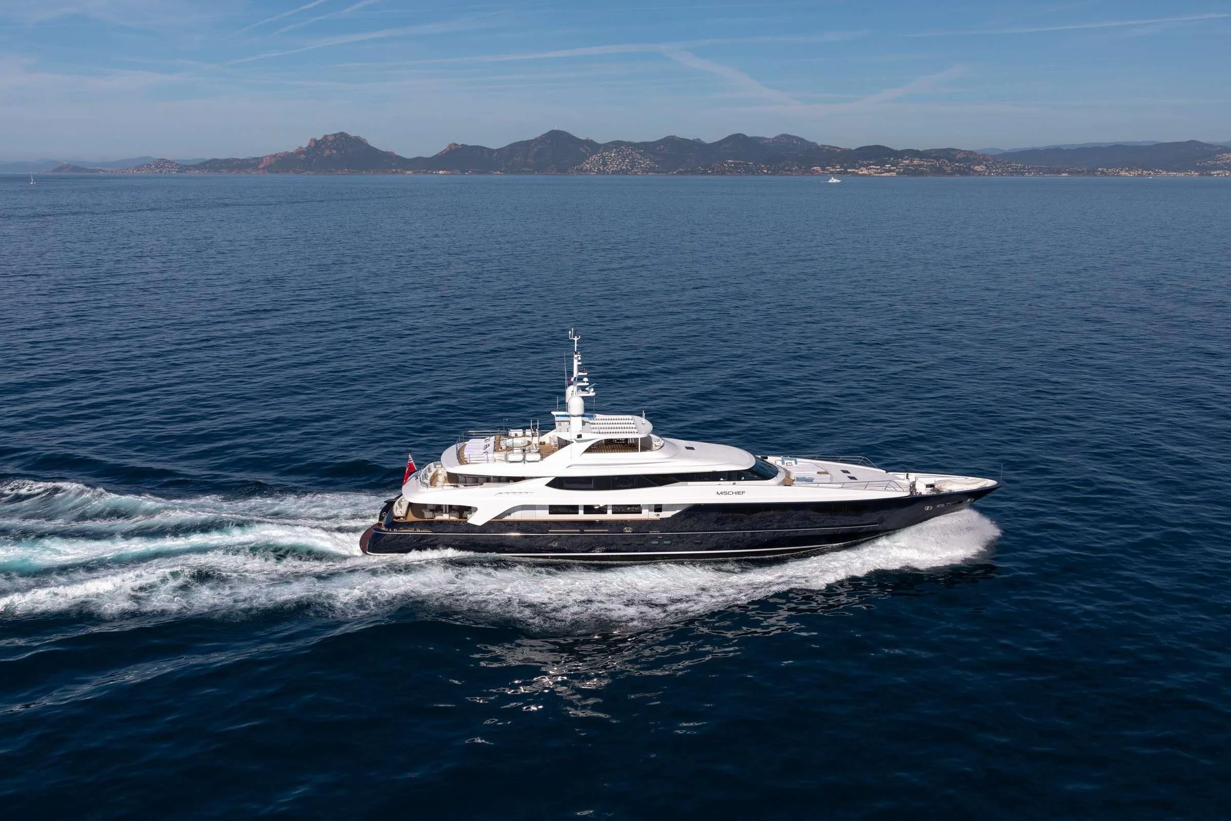 a boat on the water aboard MISCHIEF Yacht for Sale