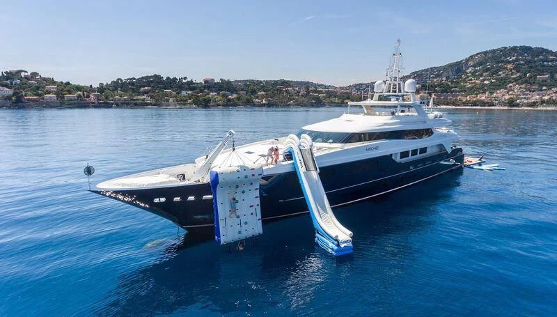 a boat on the water aboard MISCHIEF Yacht for Sale