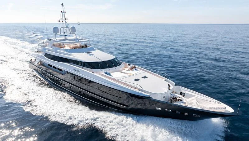 a boat on the water aboard MISCHIEF Yacht for Sale