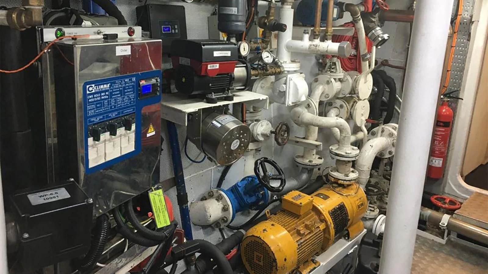 a machine with a large piece of equipment on it aboard SPIRIT OF GINETTE Yacht for Sale