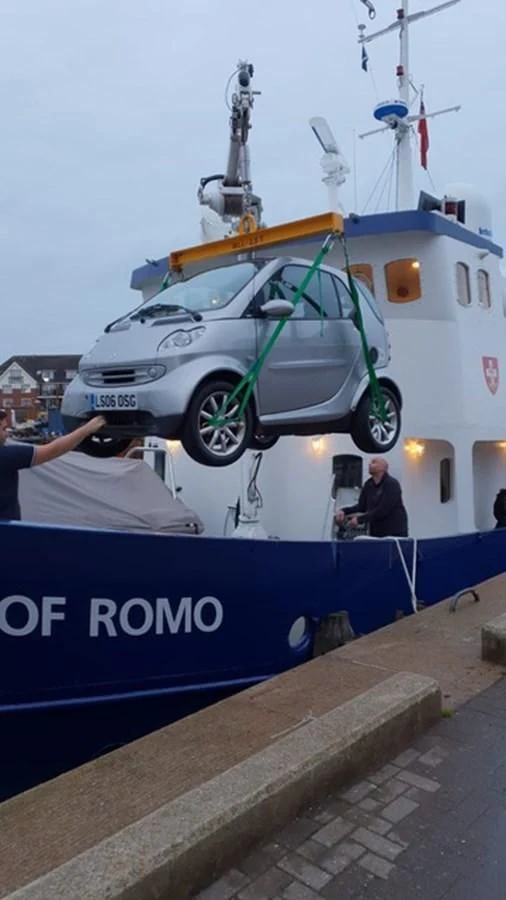 a car on a boat aboard SPIRIT OF GINETTE Yacht for Sale