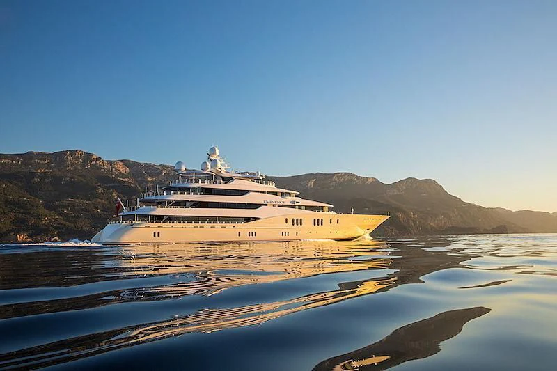 a boat on the water aboard EMINENCE Yacht for Sale