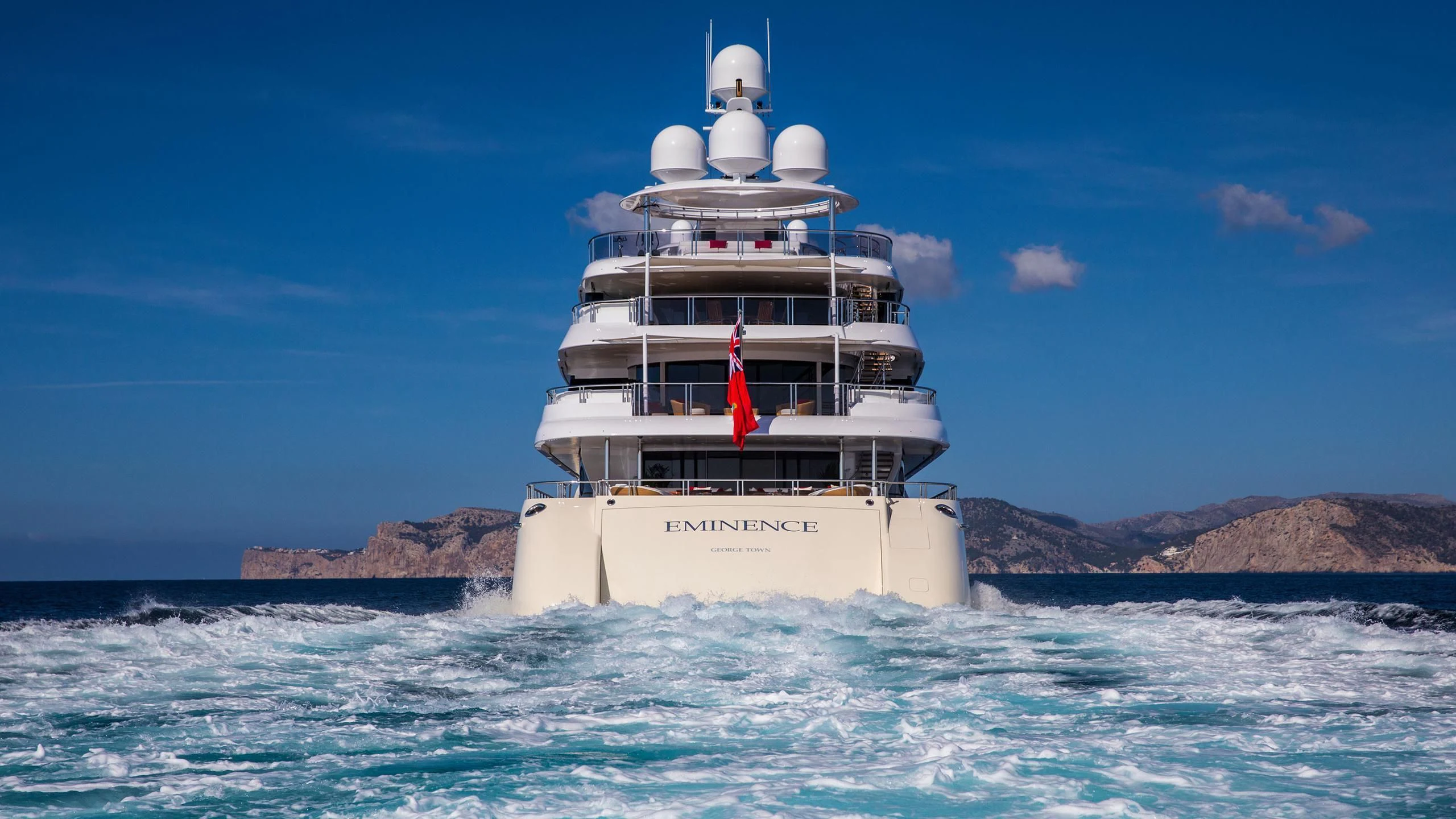 a boat in the water aboard EMINENCE Yacht for Sale