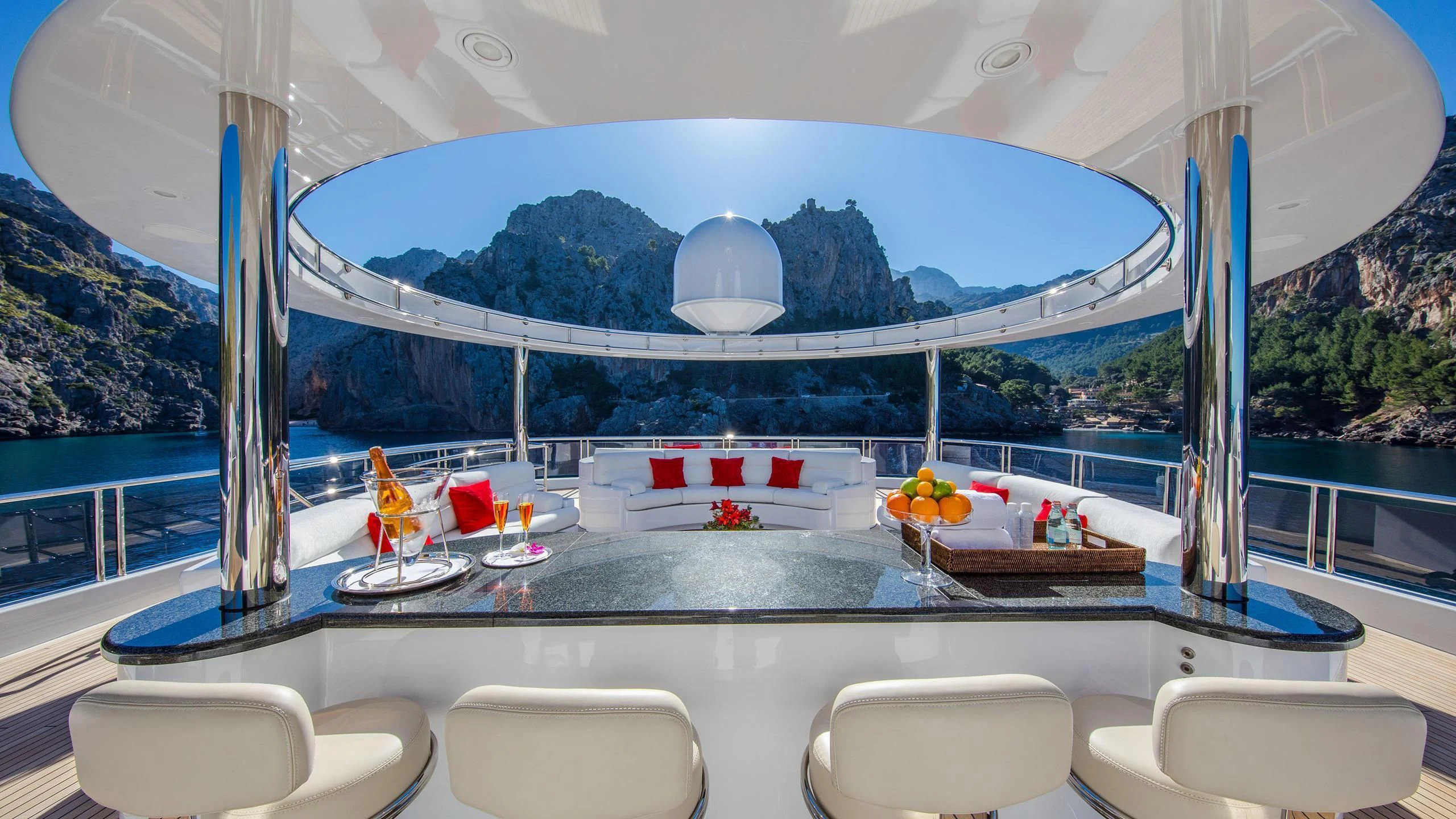 a large swimming pool aboard EMINENCE Yacht for Sale