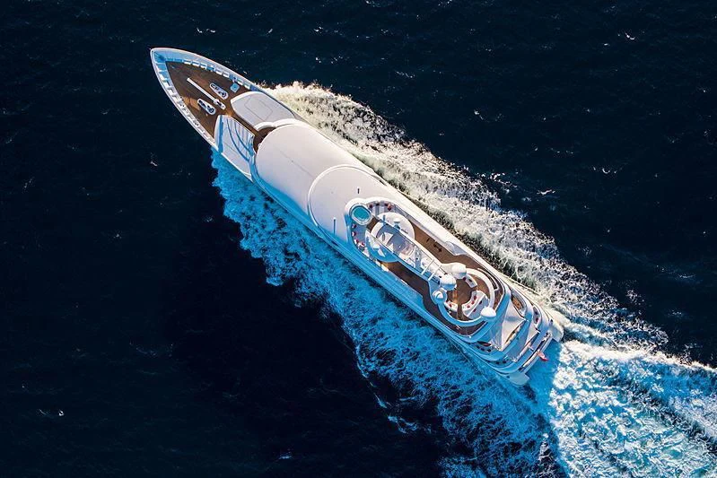 a satellite in outer space aboard EMINENCE Yacht for Sale