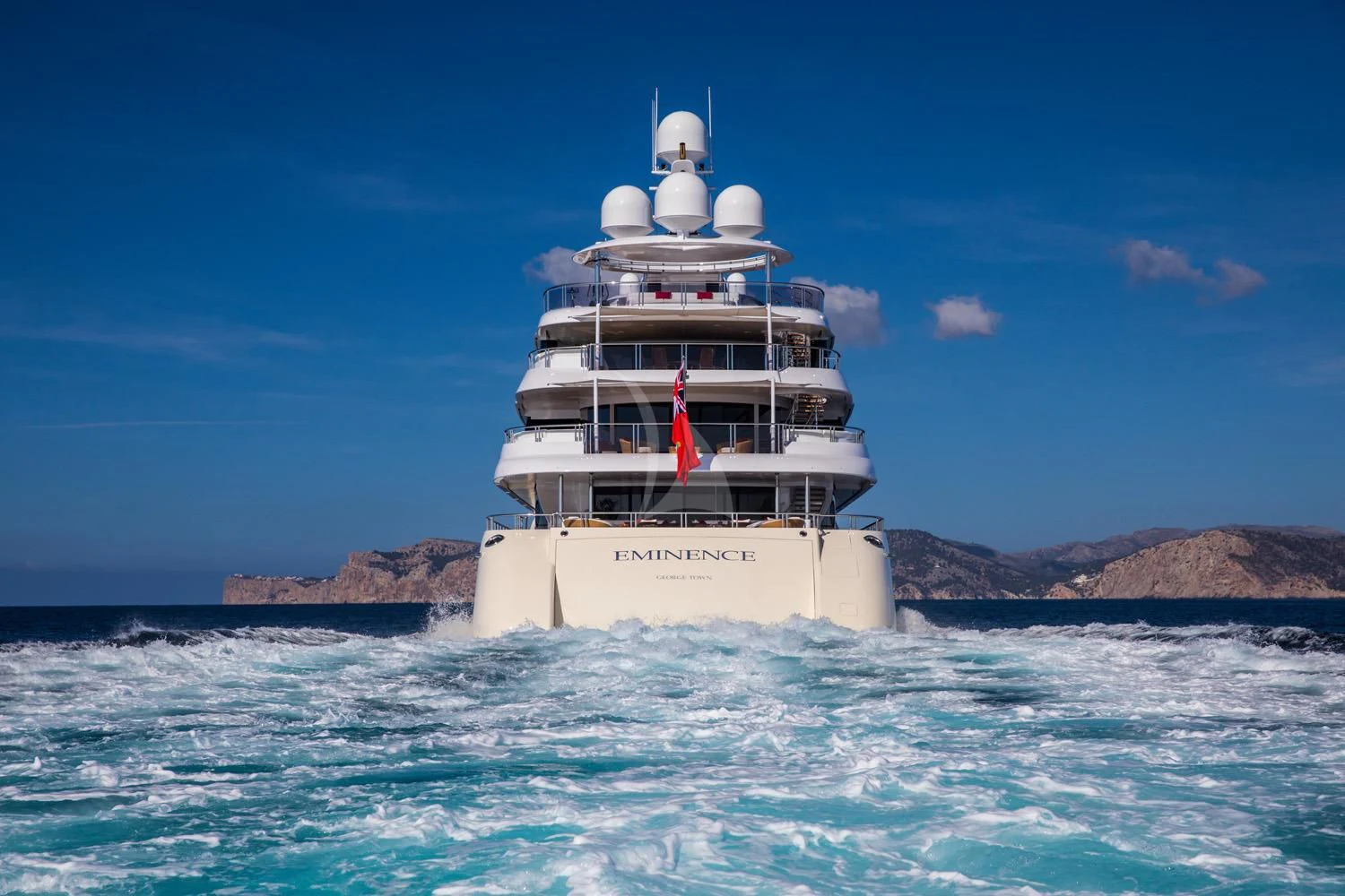 a ship in the water aboard EMINENCE Yacht for Sale