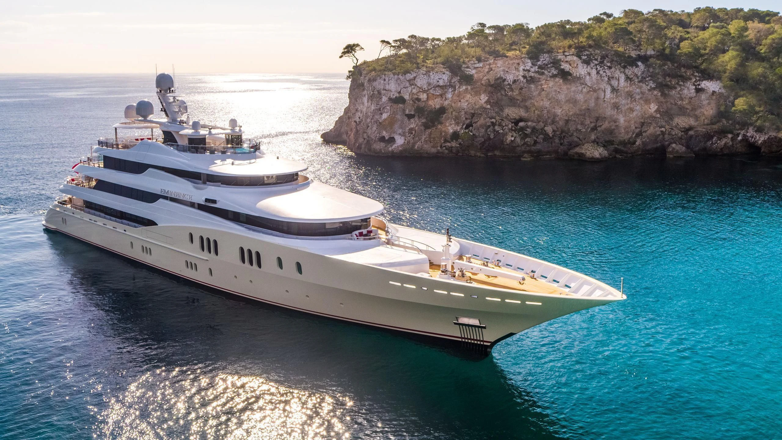 a boat on the water aboard EMINENCE Yacht for Sale