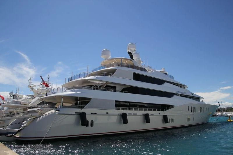 a large white yacht aboard EMINENCE Yacht for Sale