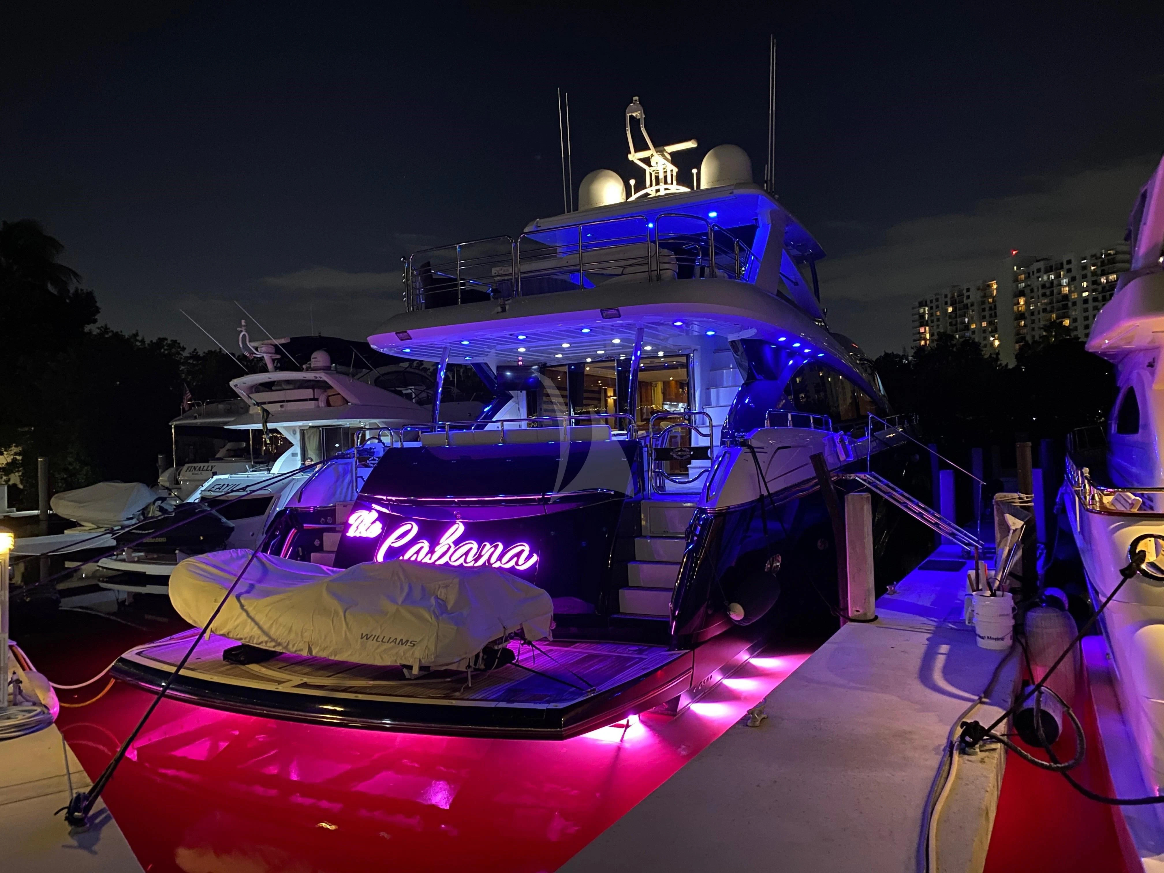 a boat on a boat aboard THE CABANA Yacht for Sale