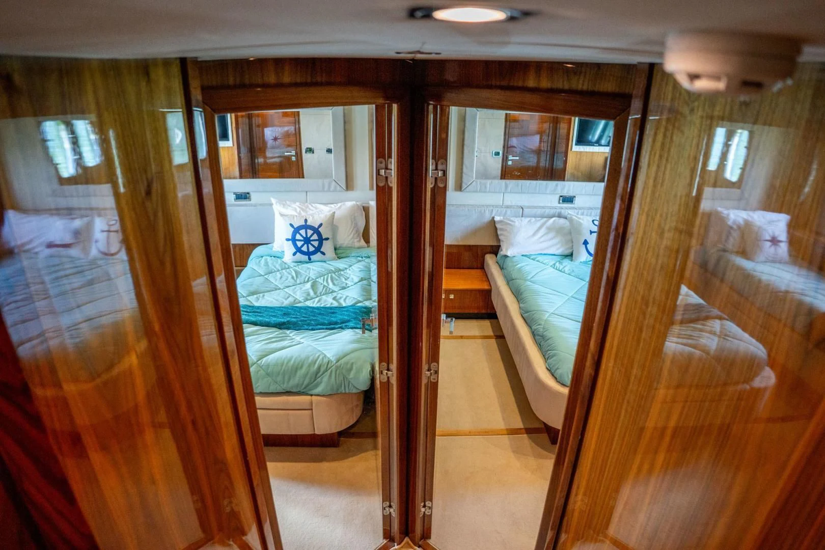 a room with bunk beds aboard THE CABANA Yacht for Sale
