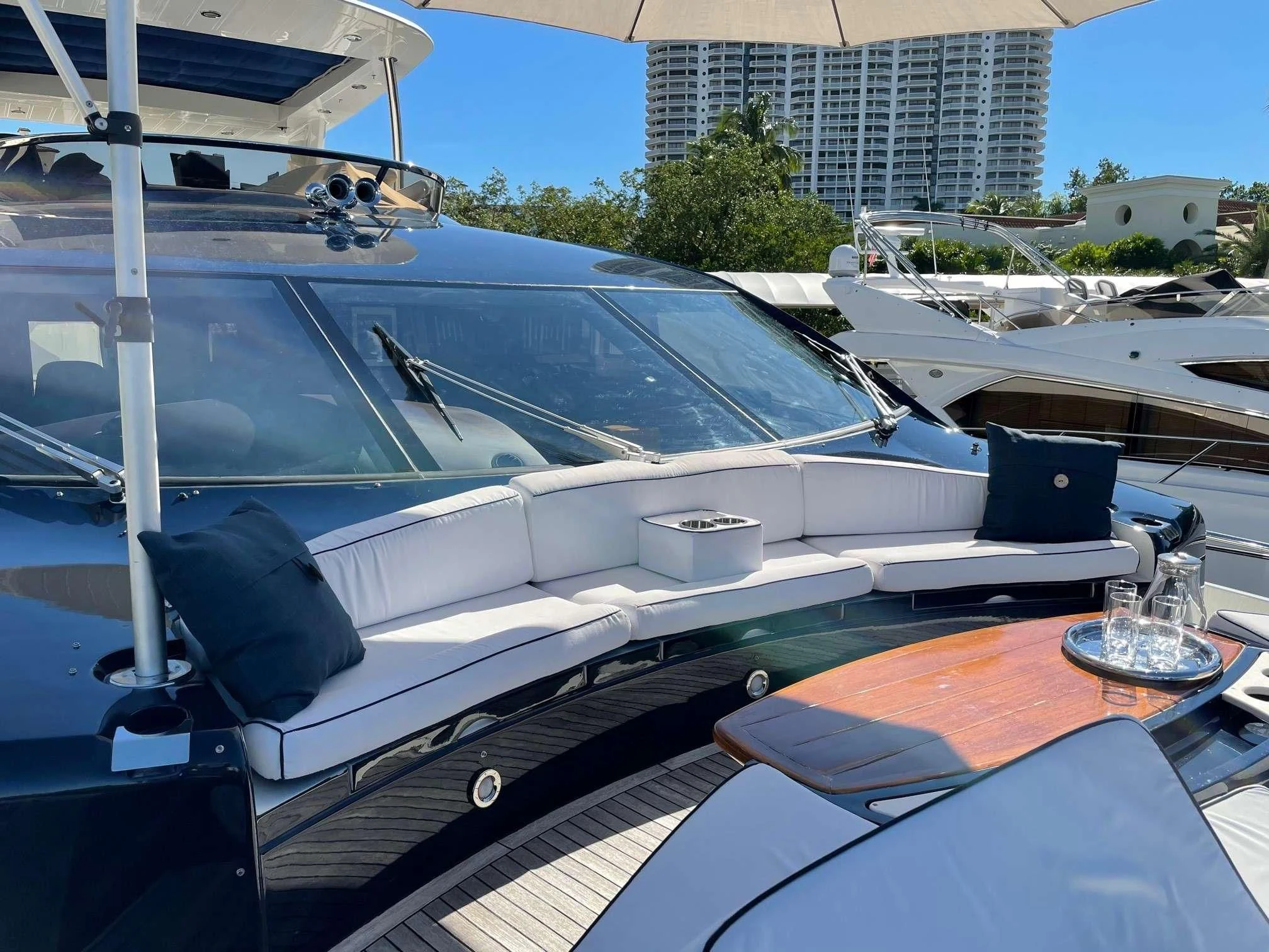 the front of a boat aboard THE CABANA Yacht for Sale