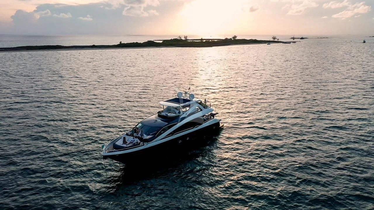 a boat in the water aboard THE CABANA Yacht for Sale