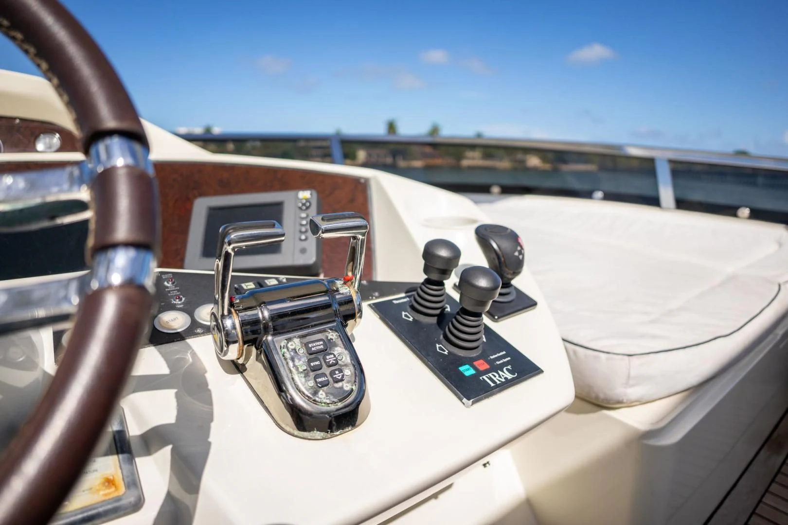 the inside of a car aboard THE CABANA Yacht for Sale