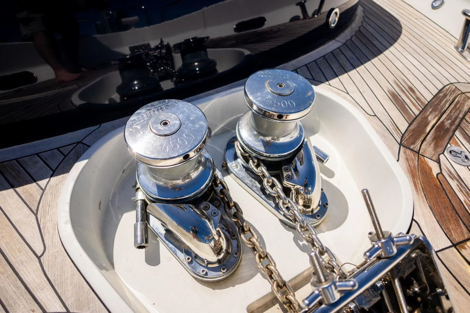 a group of metal objects aboard THE CABANA Yacht for Sale