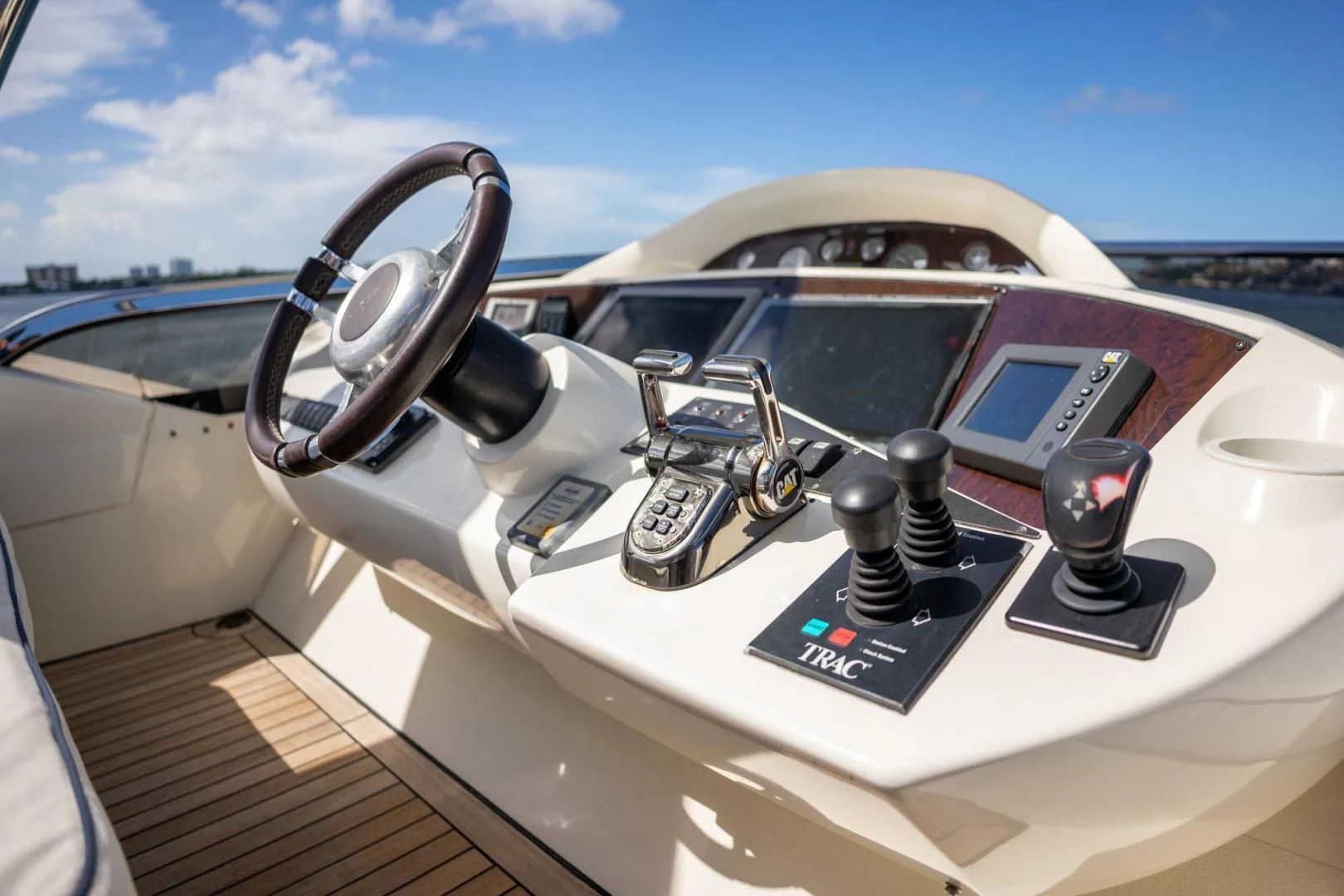 the inside of a car aboard THE CABANA Yacht for Sale