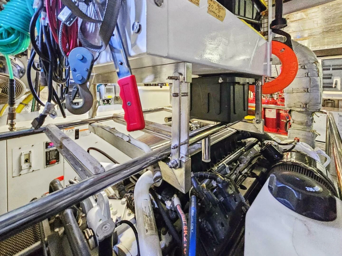 a machine with wires aboard THE CABANA Yacht for Sale