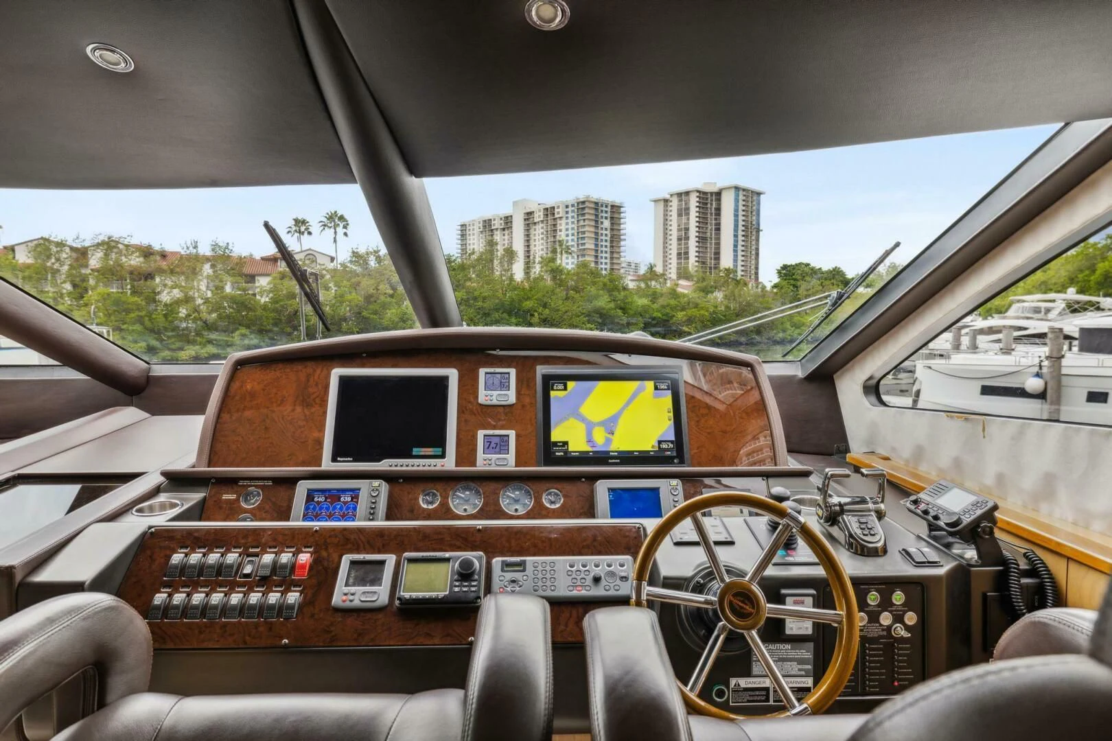 inside of a car aboard THE CABANA Yacht for Sale
