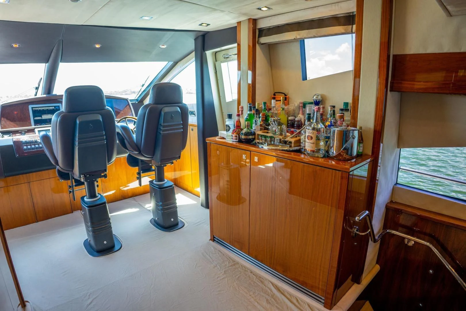 a bar stool in a room aboard THE CABANA Yacht for Sale