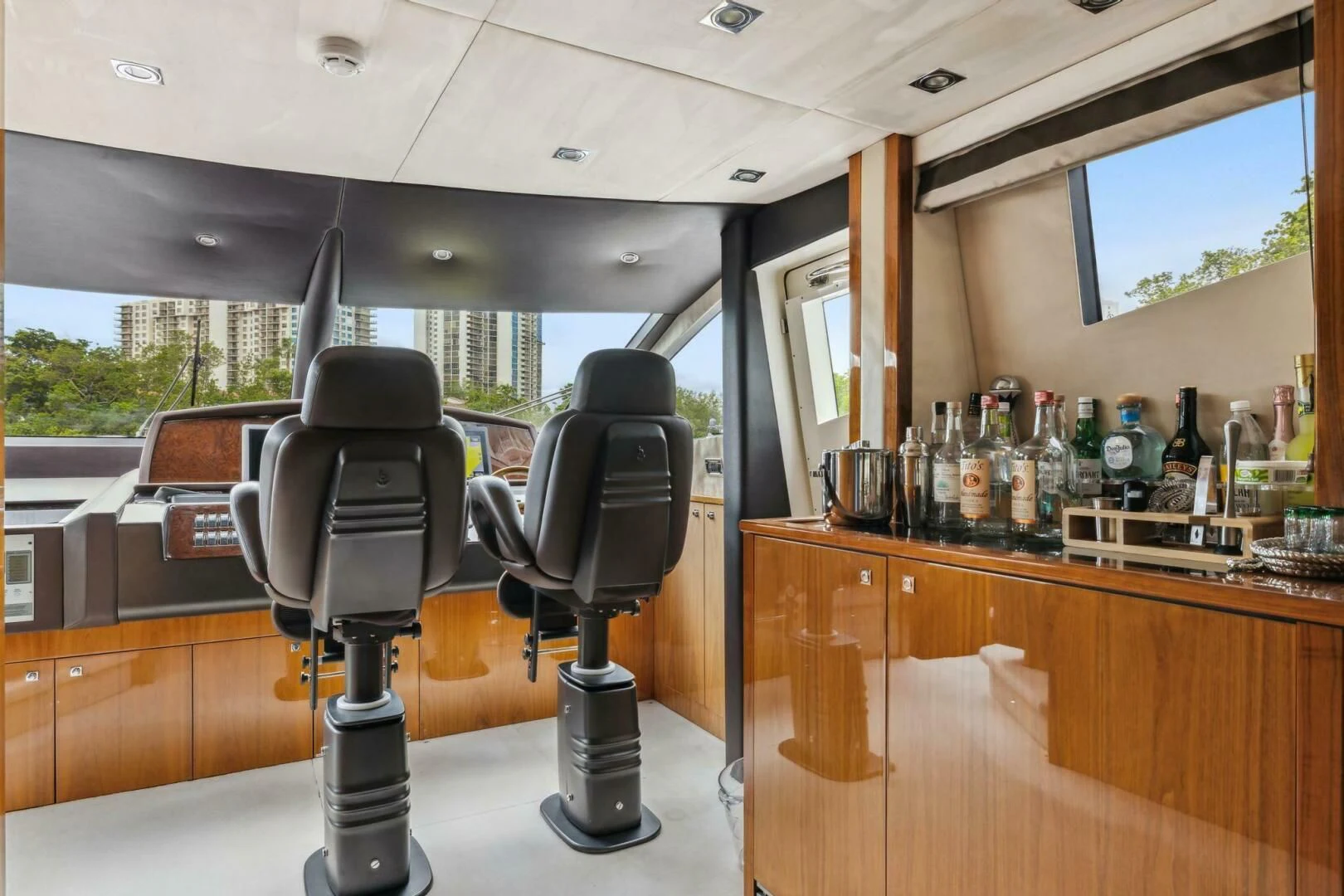 a bar stool in a room aboard THE CABANA Yacht for Sale
