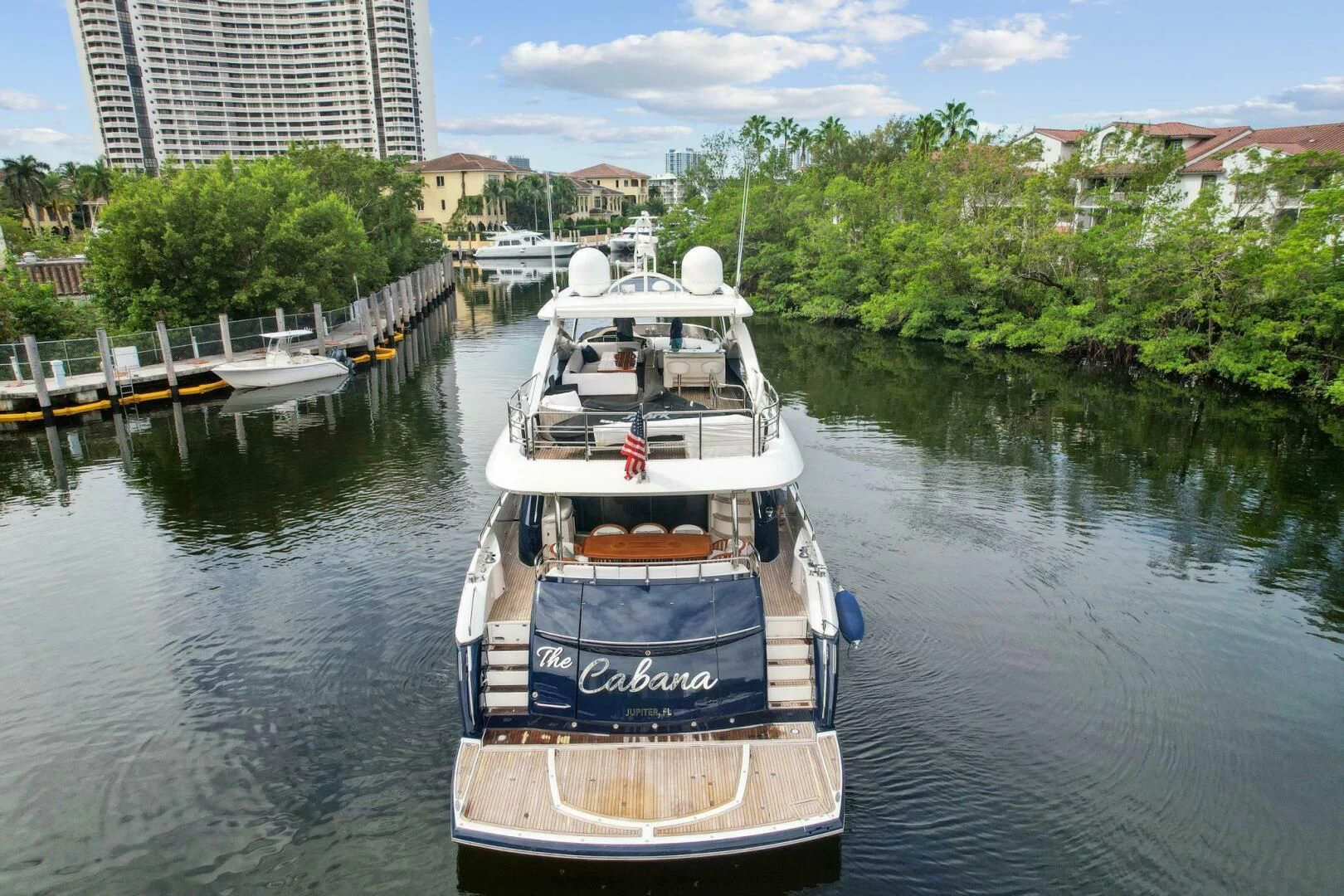 a boat on the water aboard THE CABANA Yacht for Sale
