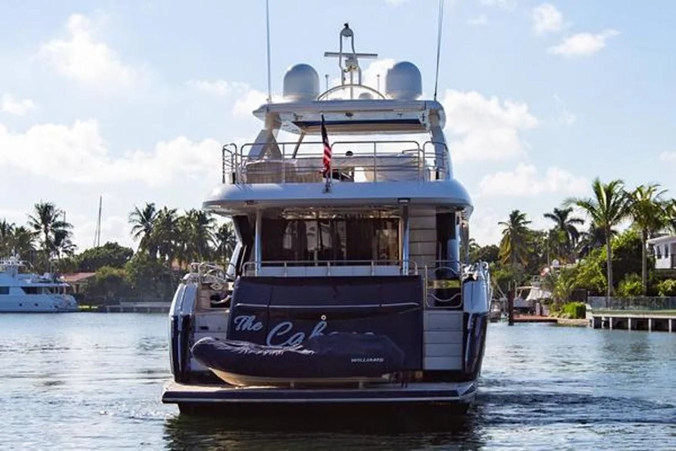 a boat on the water aboard THE CABANA Yacht for Sale