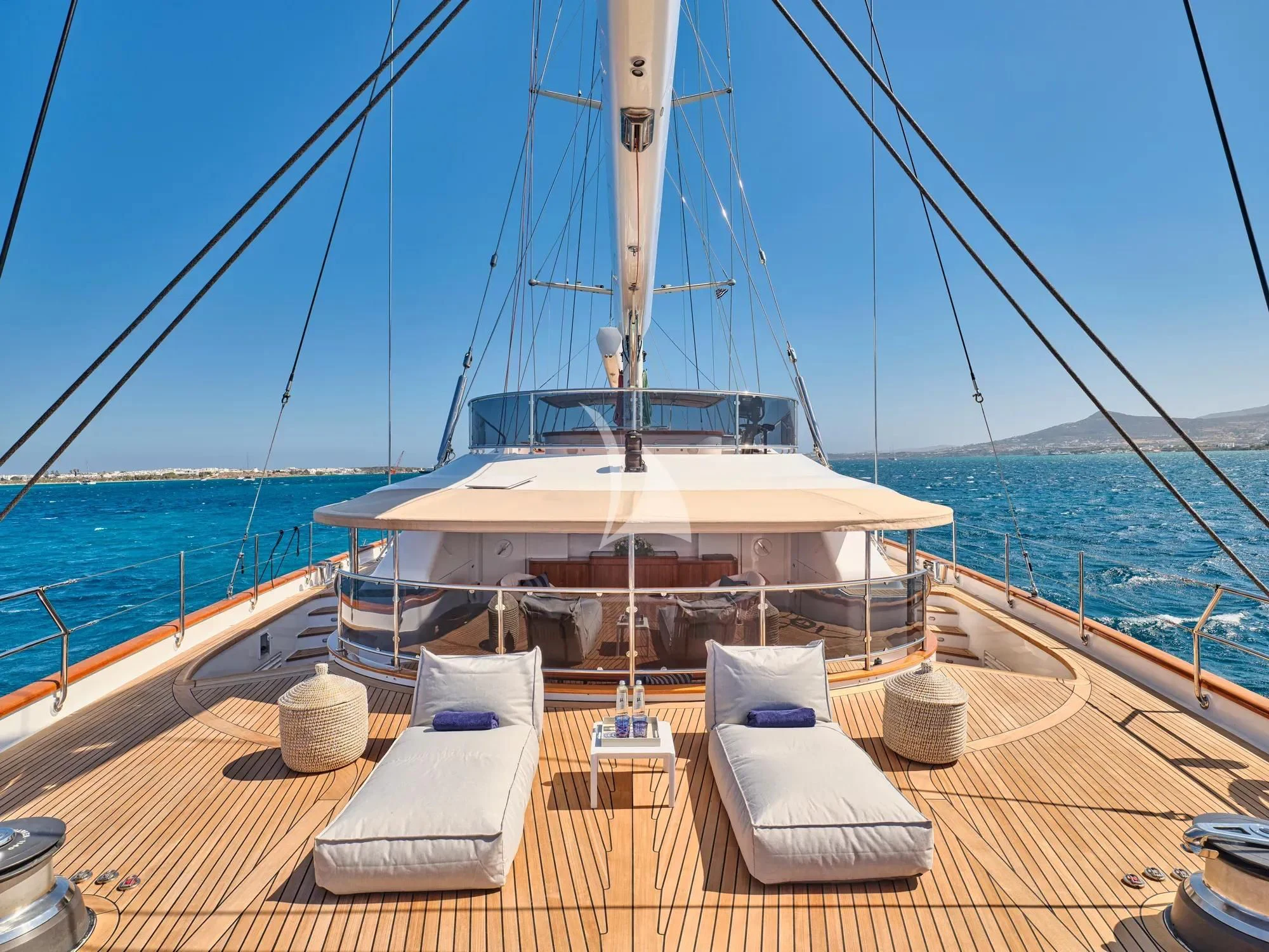 a boat on a deck aboard BURRASCA Yacht for Sale