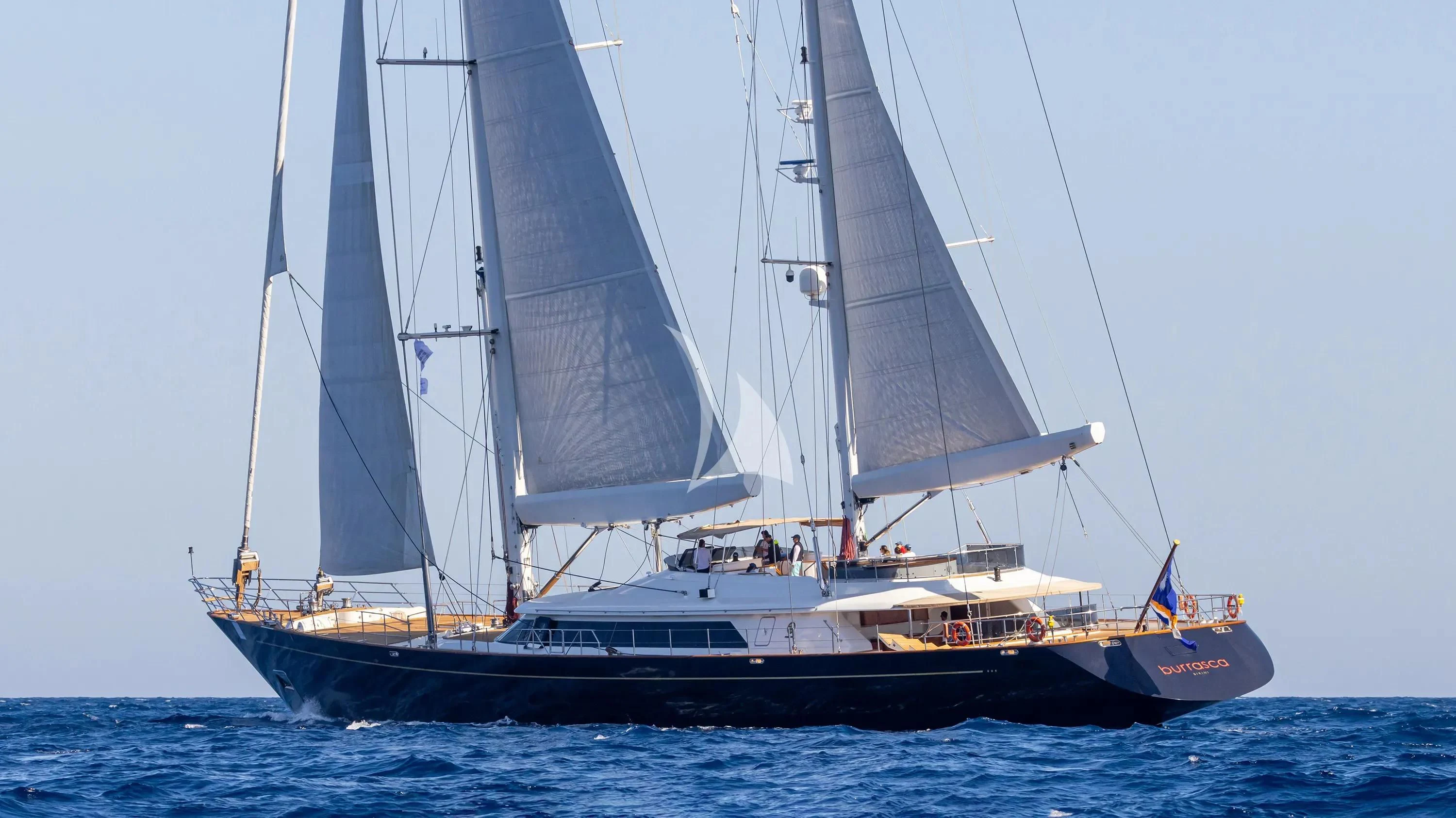 a boat sailing on the sea aboard BURRASCA Yacht for Sale