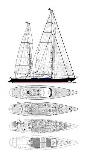 diagram, engineering drawing aboard BURRASCA Yacht for Sale