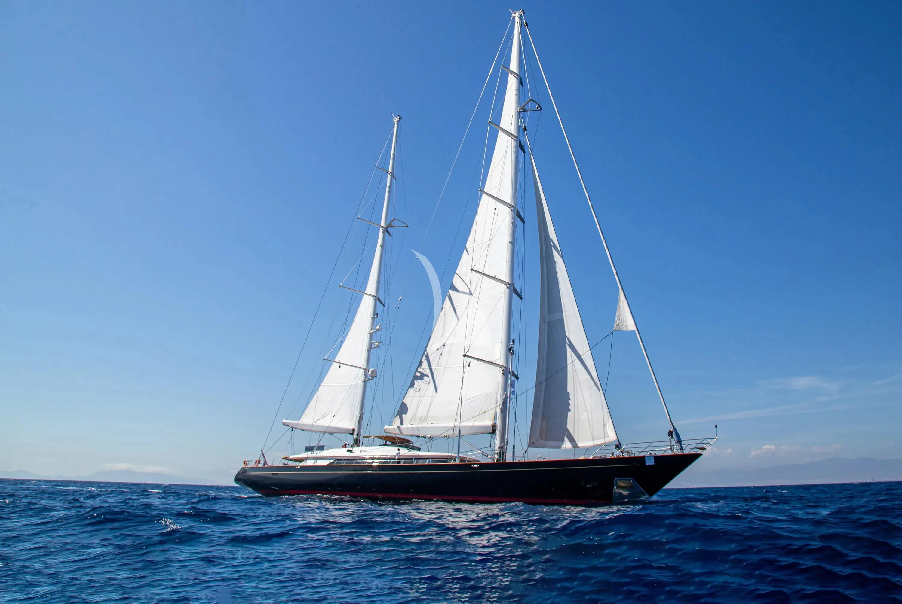 a sailboat in the water aboard BURRASCA Yacht for Sale