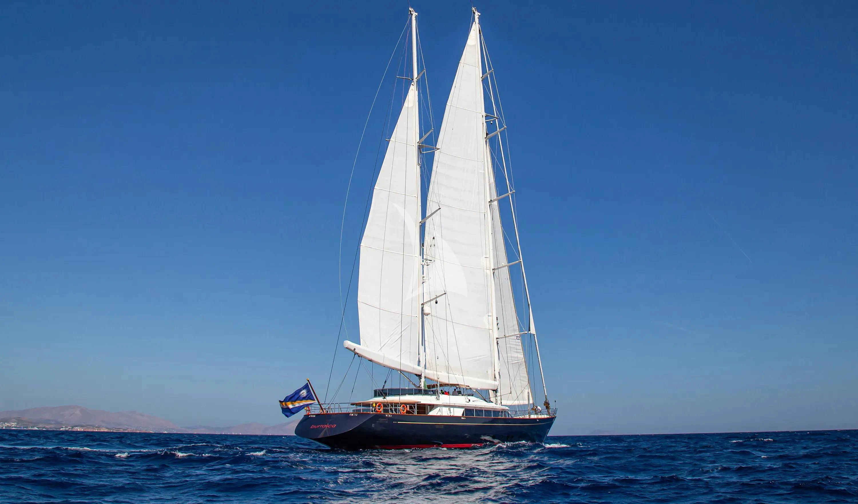 a sailboat in the water aboard BURRASCA Yacht for Sale