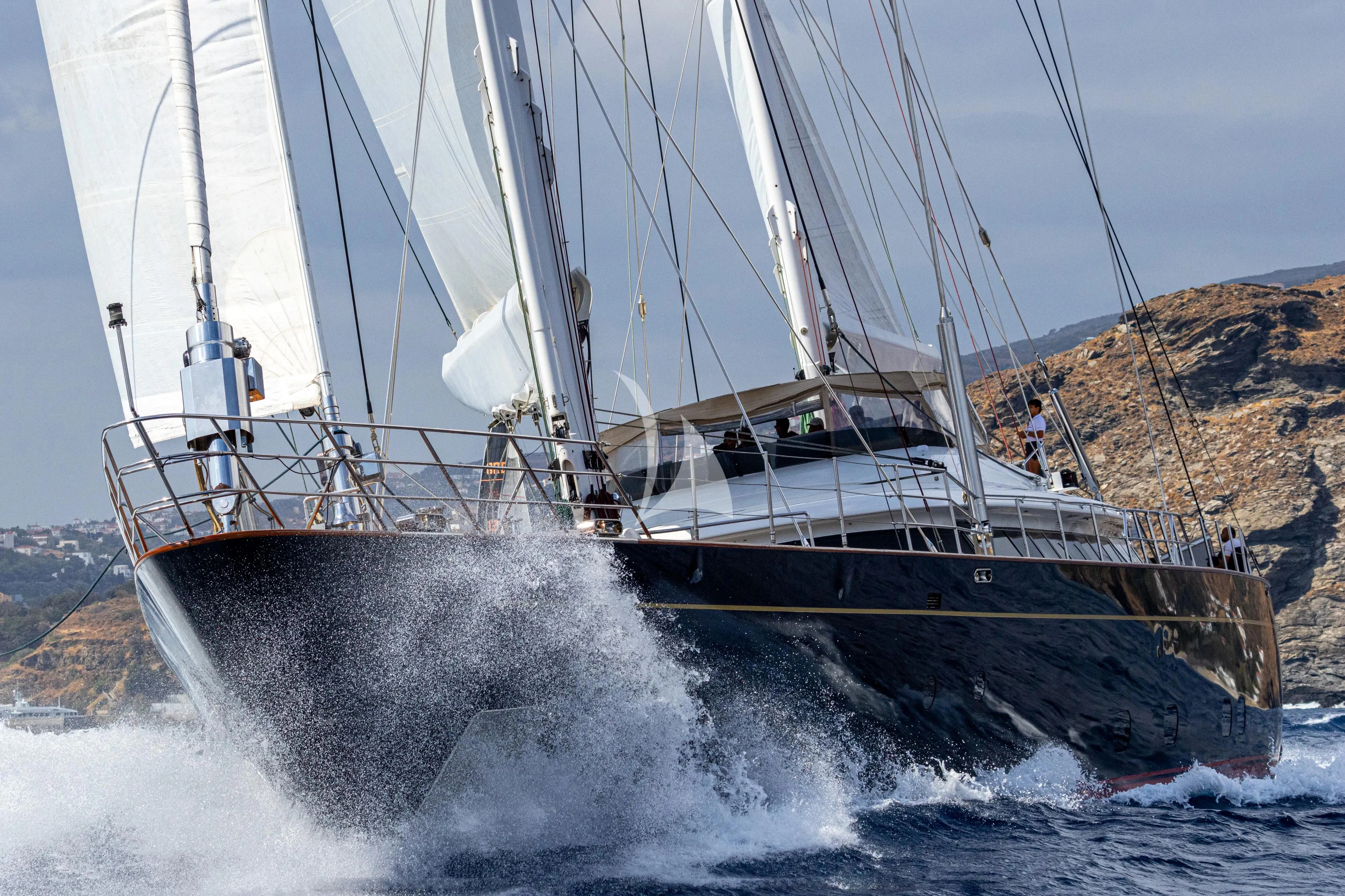 a boat splashing in the water aboard BURRASCA Yacht for Sale