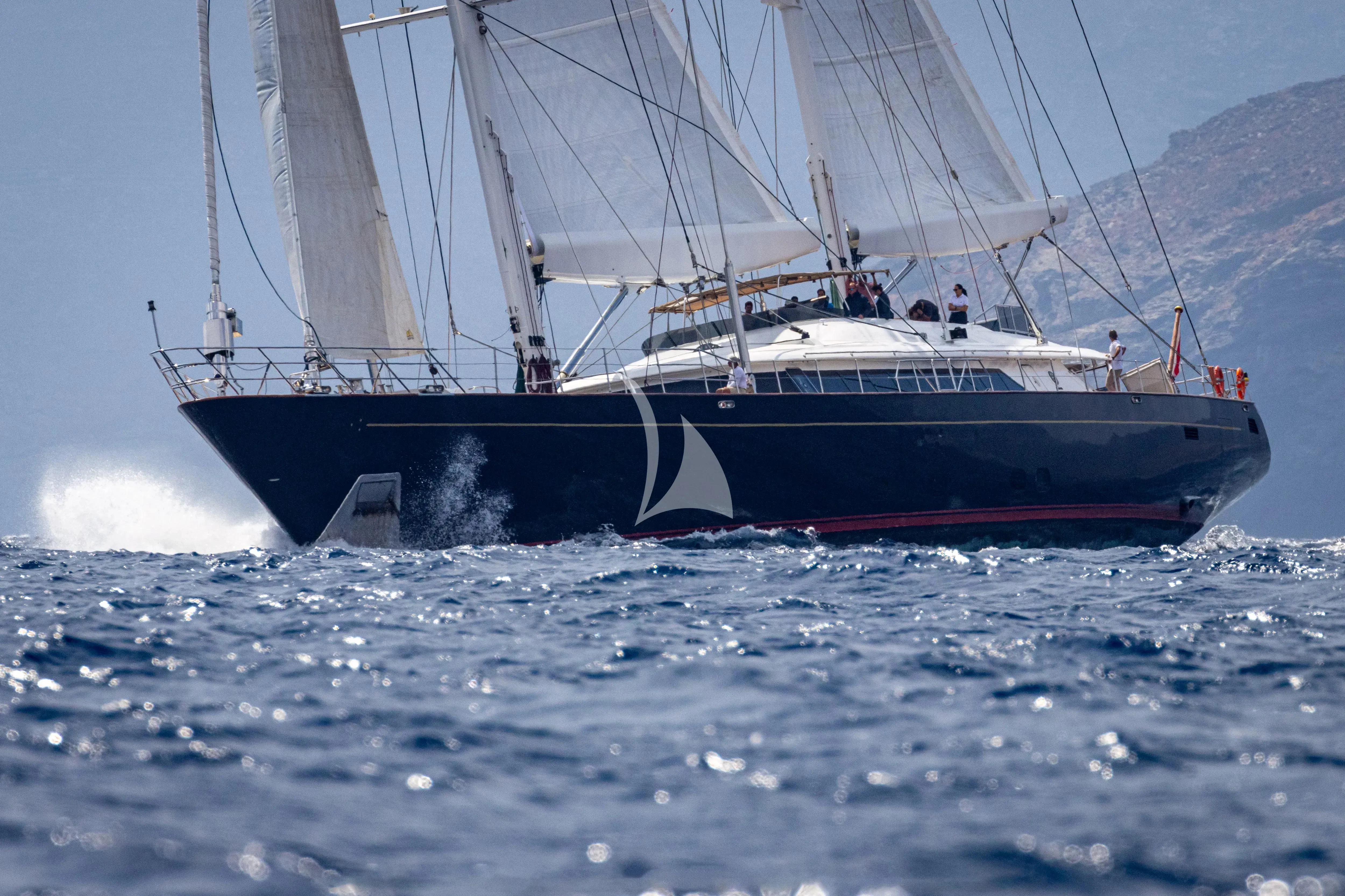 a boat on the water aboard BURRASCA Yacht for Sale